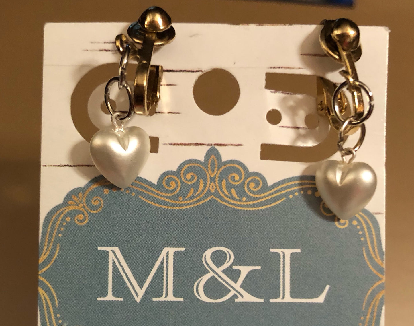 Pear Heart Clip Earrings