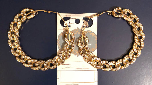 Gold Cuban Link Large Earrings