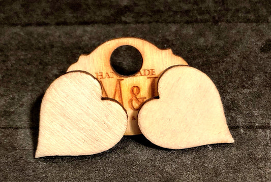 Wooden Heart Earrings