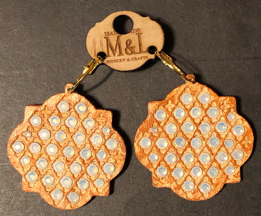 Quatrefoil Wooden Large Earrings