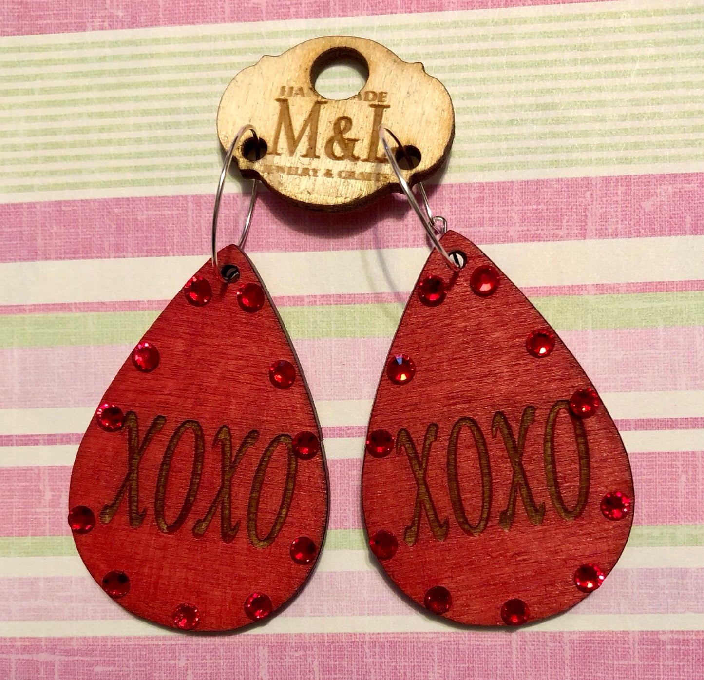 Wooden XO Earrings