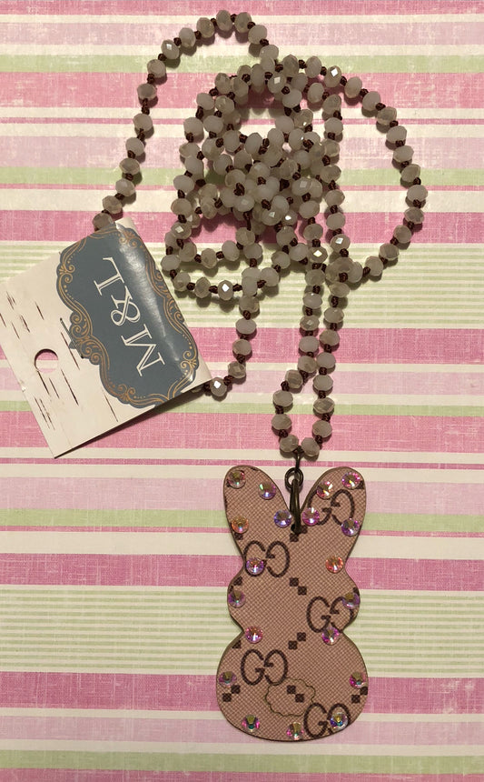 Bunny Wooden AB Necklace