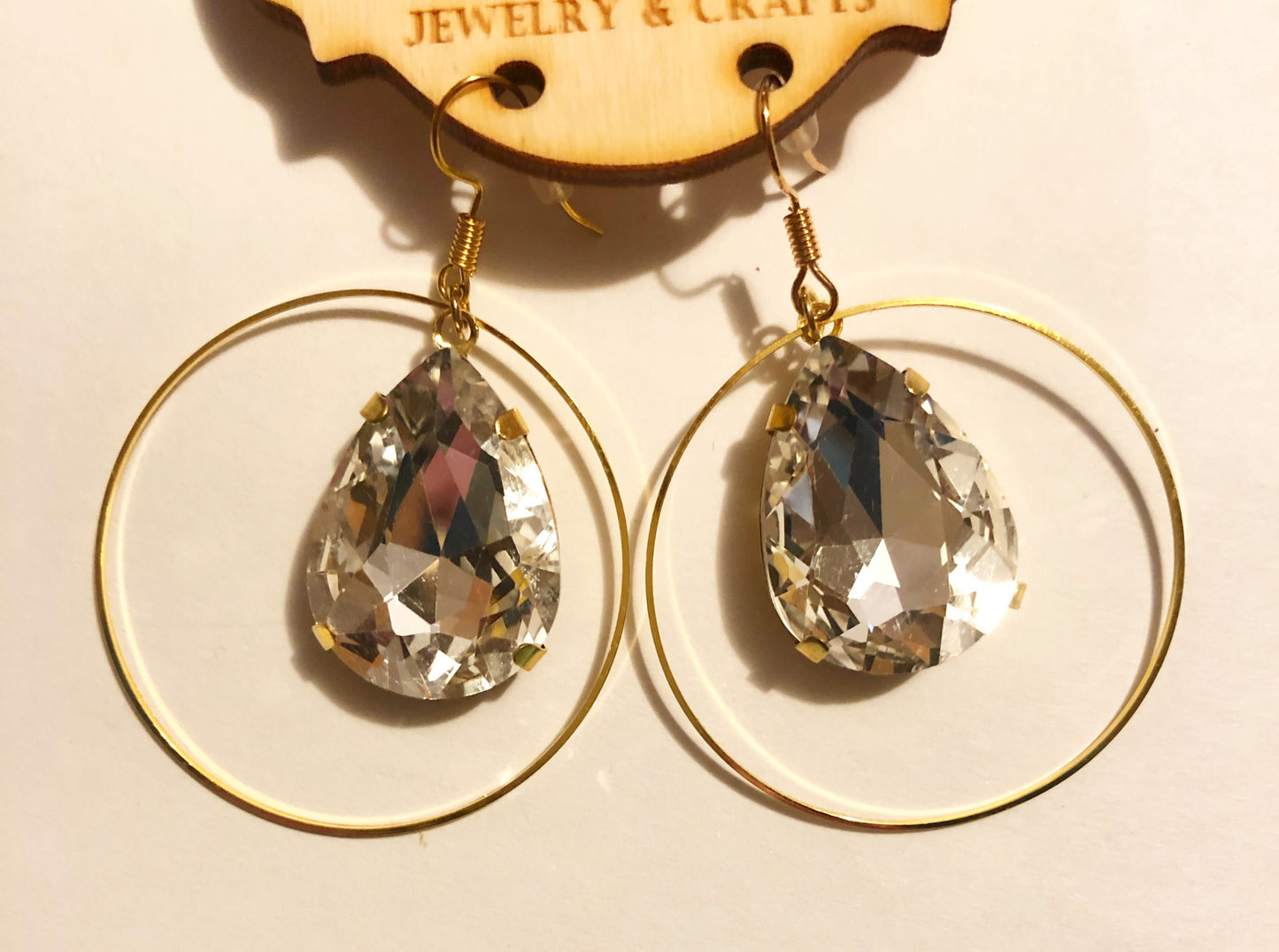 Clear Teardrop Crystal Earrings