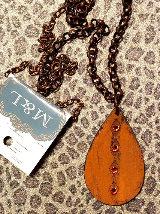 Terra Cotta Teardrop Necklace