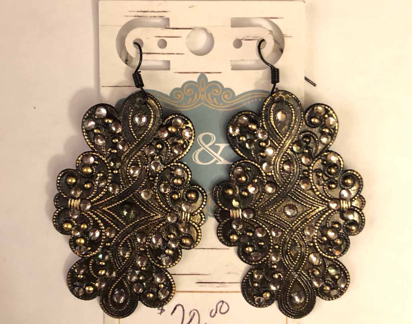 Black Diamond Large Pendant Earrings