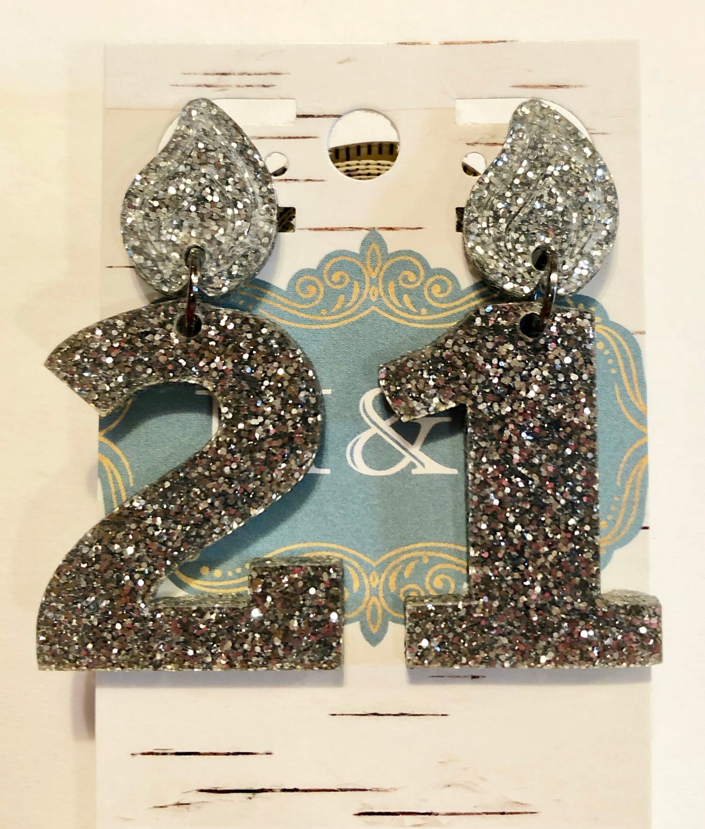 “21” Acrylic Birthday Earrings