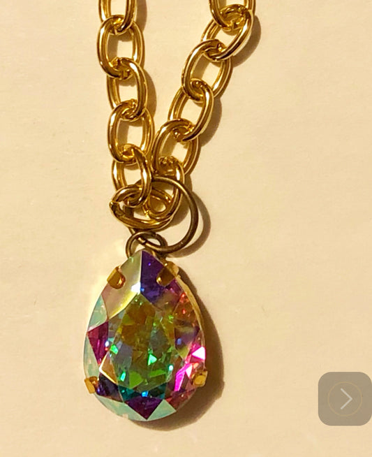 AB Gold Teardrop Necklace