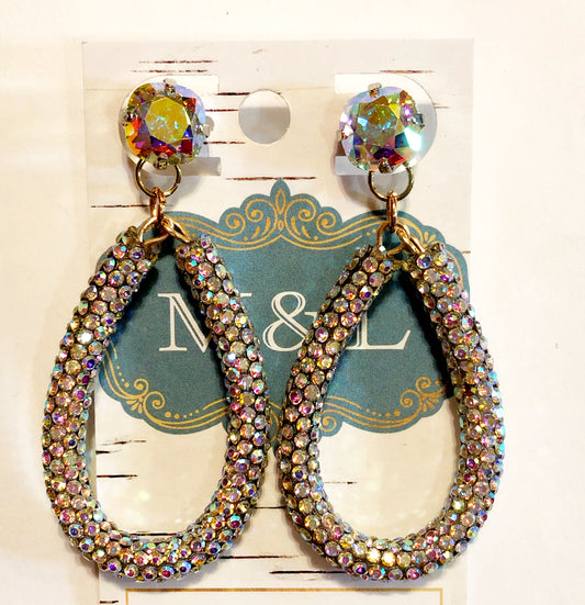 AB Crystal Teardrop Earrings