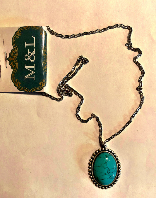 Medium Turquoise Oval Necklace