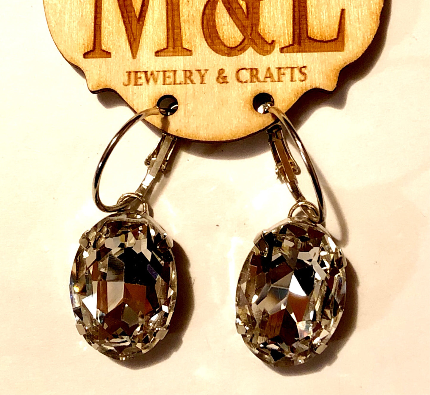 Clear Oval Crystal Earrings