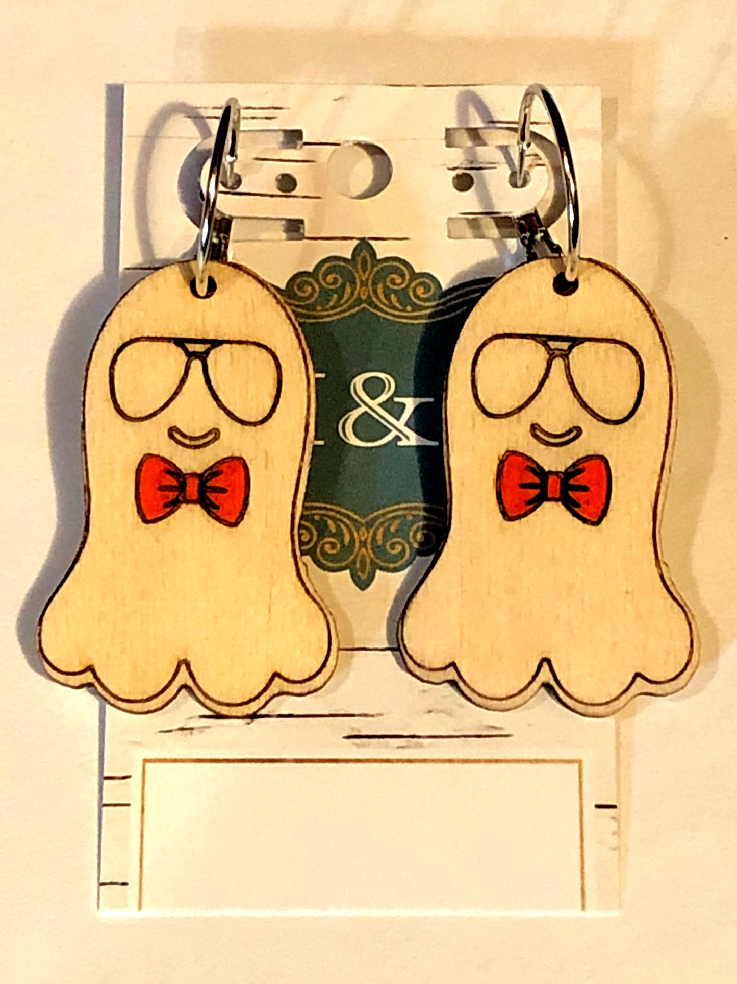 Wooden Ghost Earrings