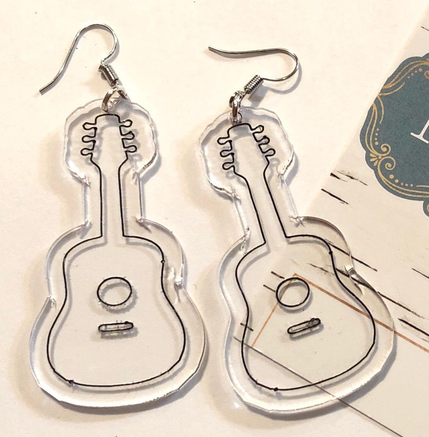 Acrylic Guitar Earrings