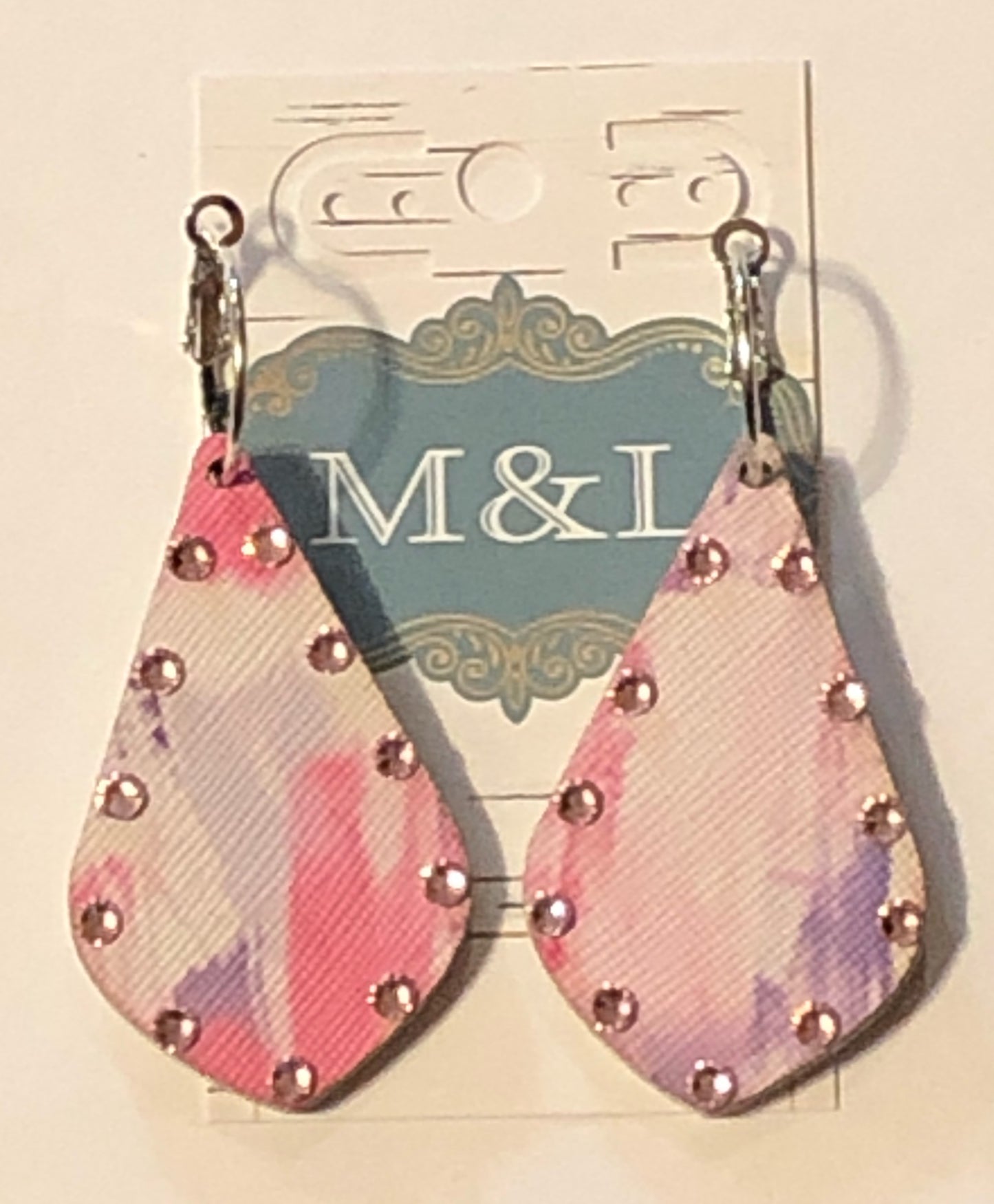 Wooden Pastel Pink Earrings