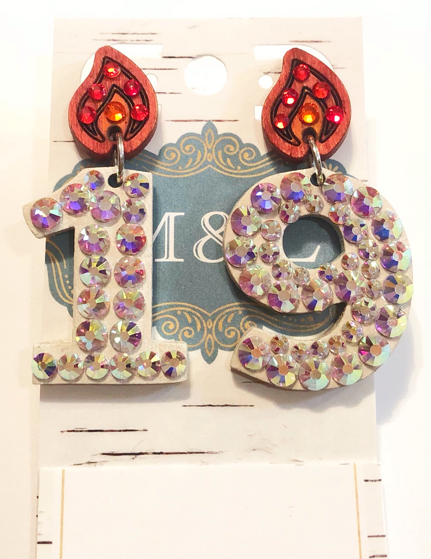 “19” Birthday Earrings