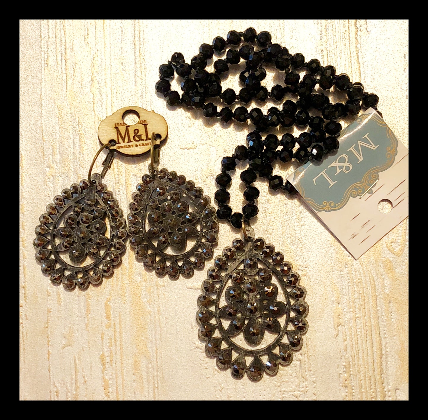 Black Wooden Santa Fe Earrings