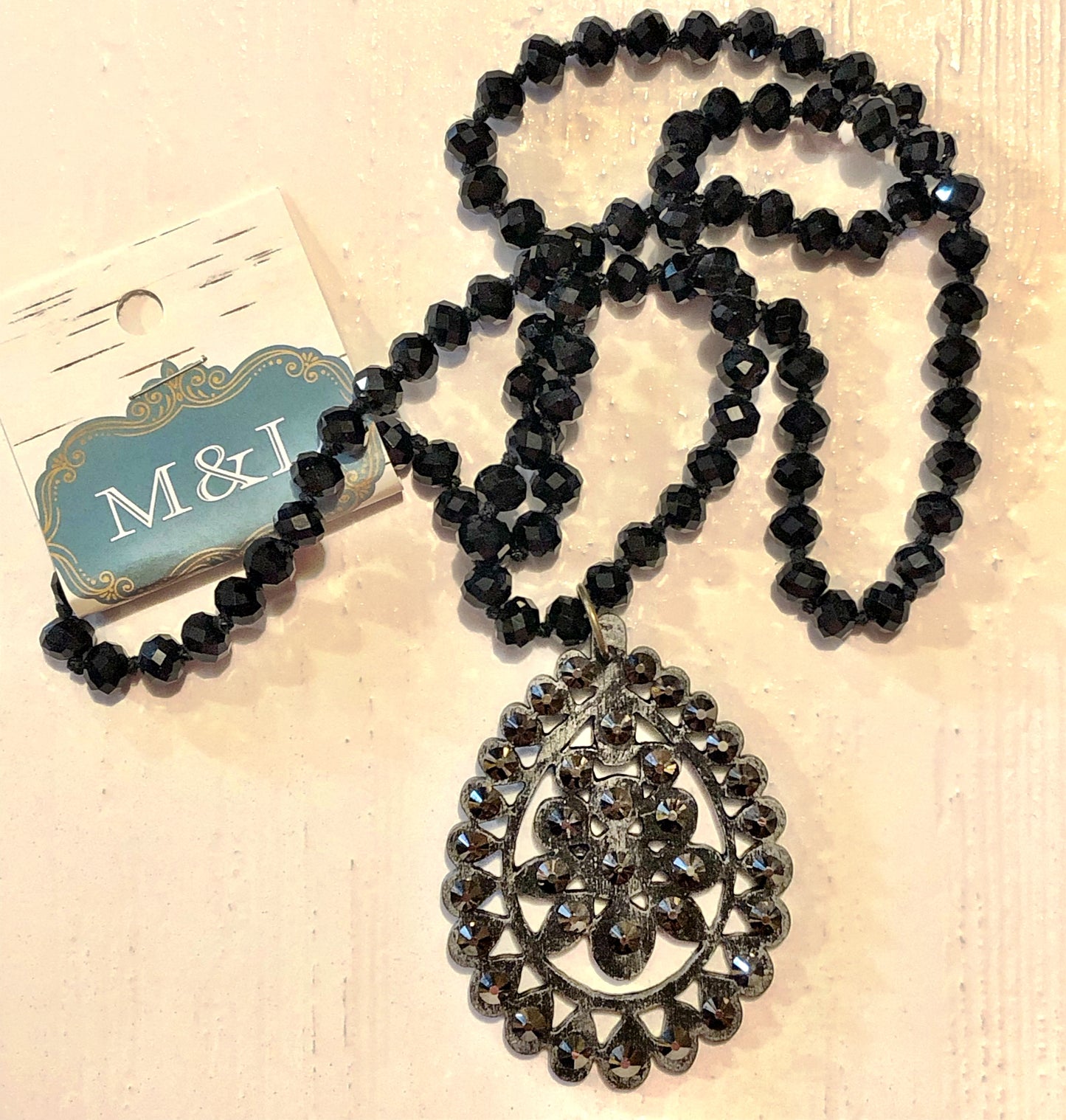 Black Wooden Santa Fe Necklace