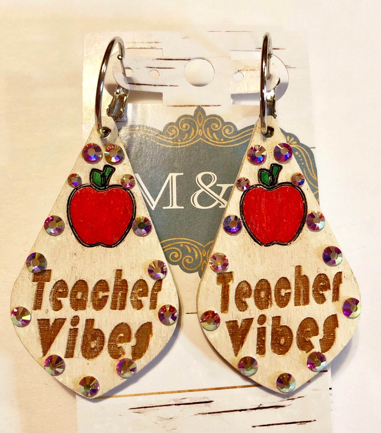 Wooden Teacher Earrings