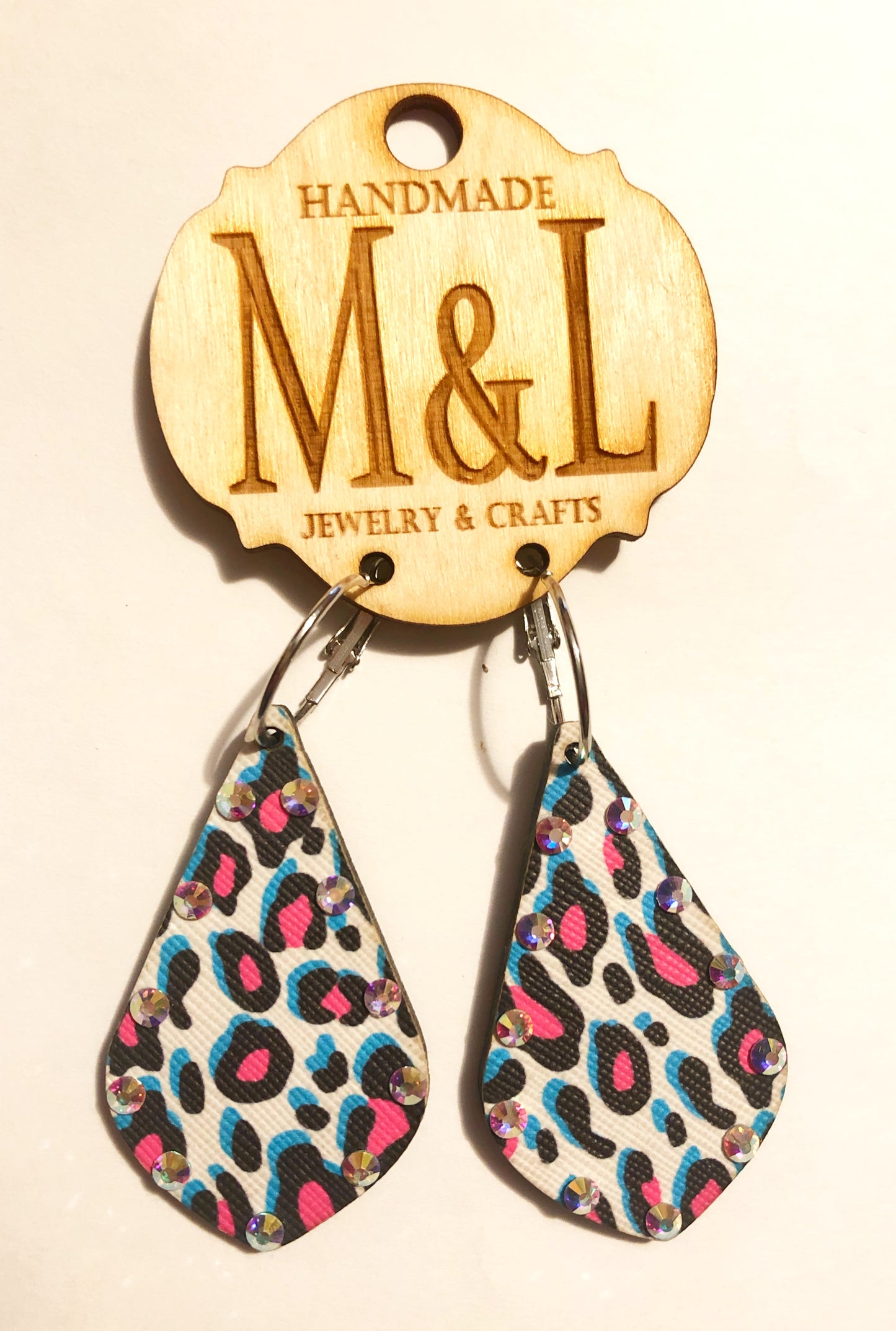 Leopard AB/Wood Earrings