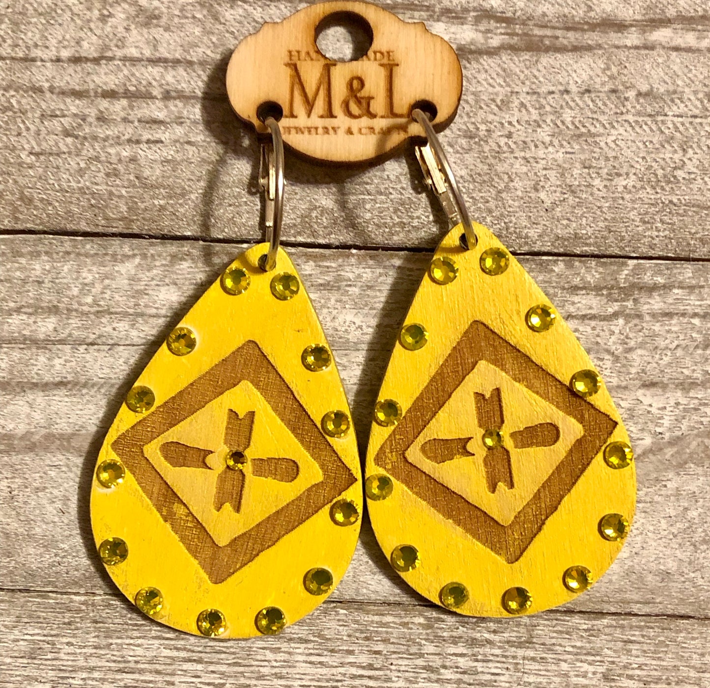 Wooden Aztec Earrings