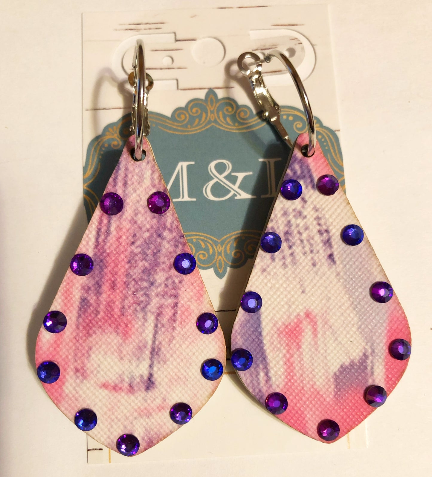 Wooden Pastel Purple Earrings