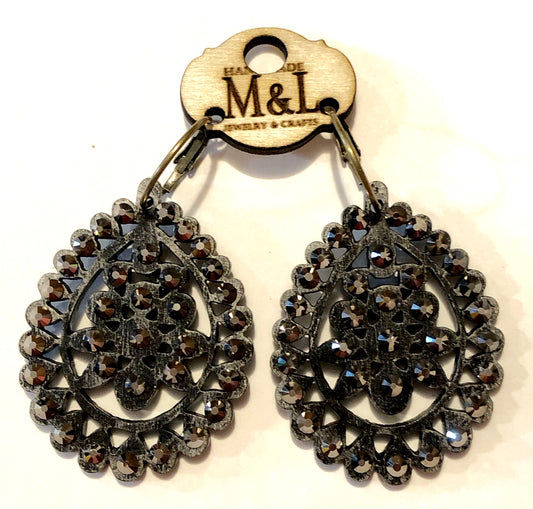 Black Wooden Santa Fe Earrings