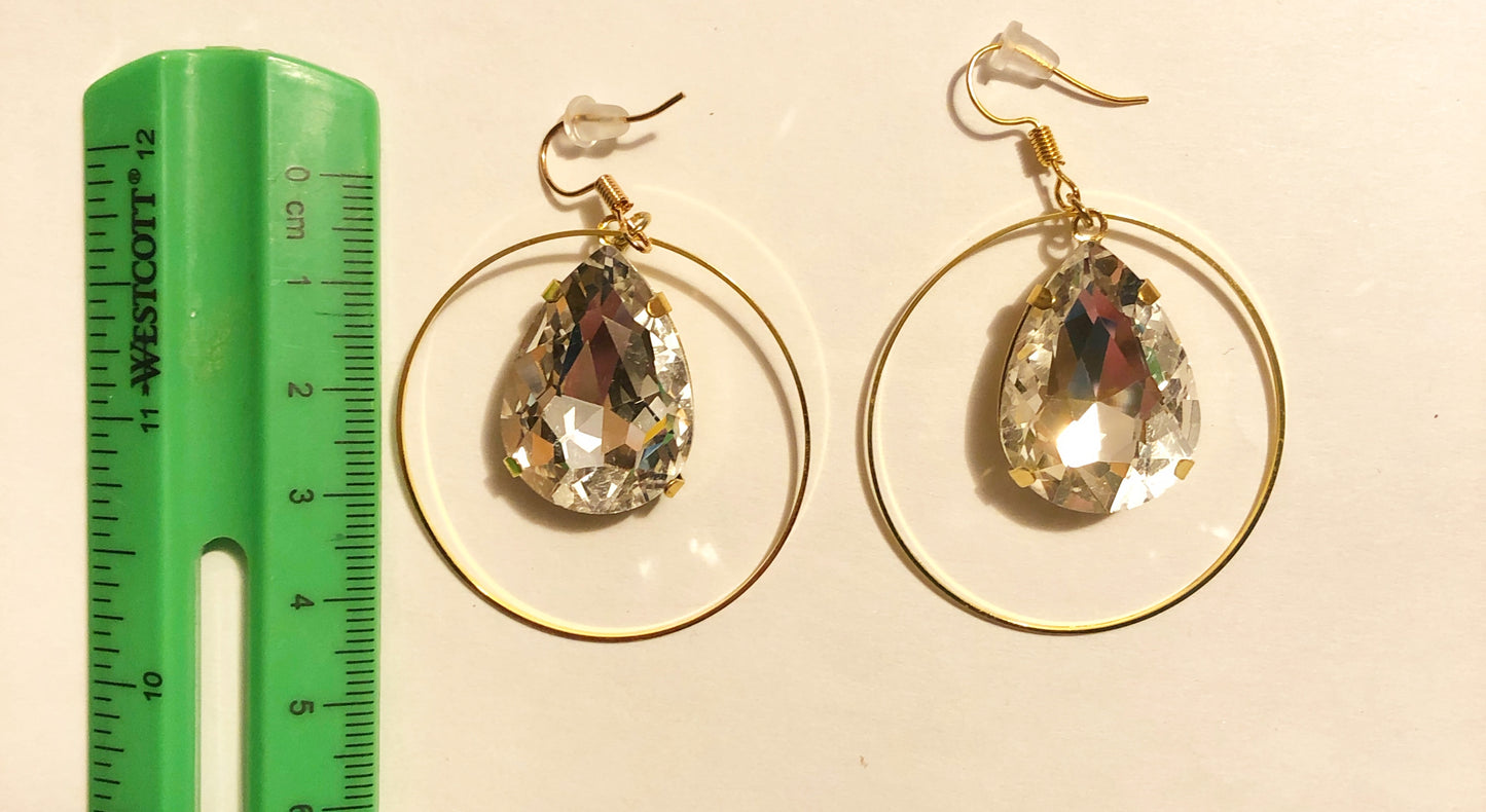 Clear Teardrop Crystal Earrings