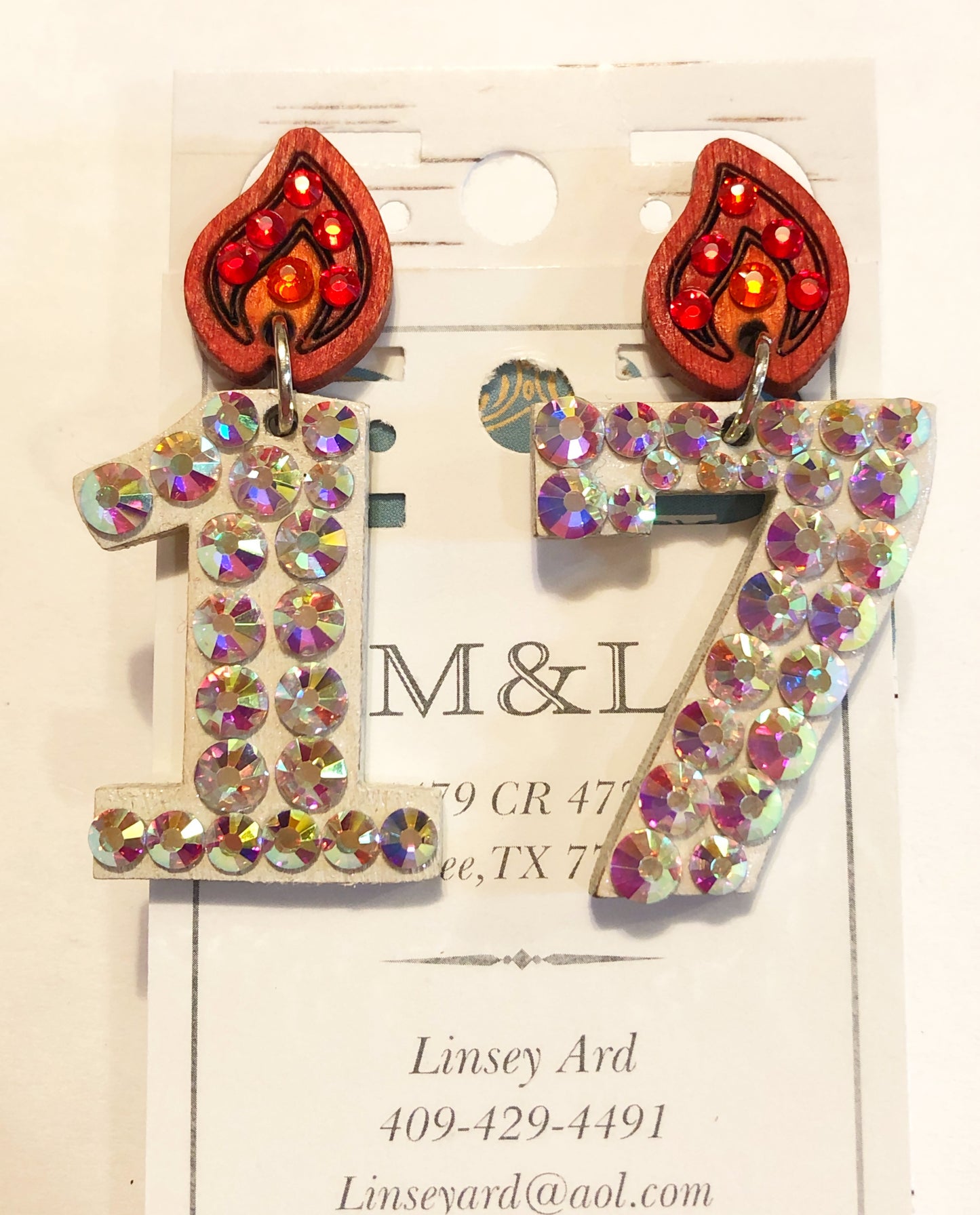 “17” Birthday Earrings