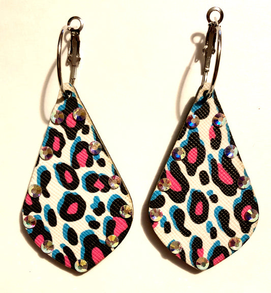 Leopard AB/Wood Earrings