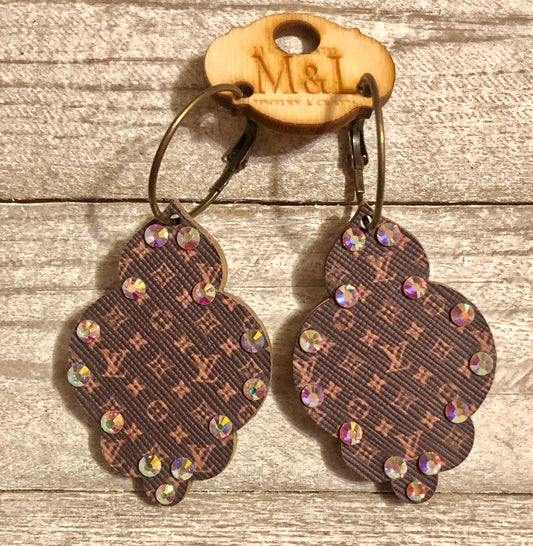 Wooden Damask AB Earrings