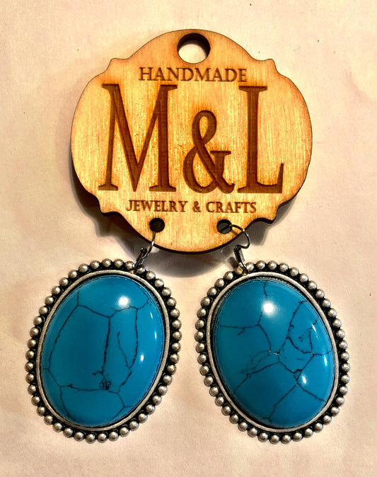 Oval Turquoise Earrings