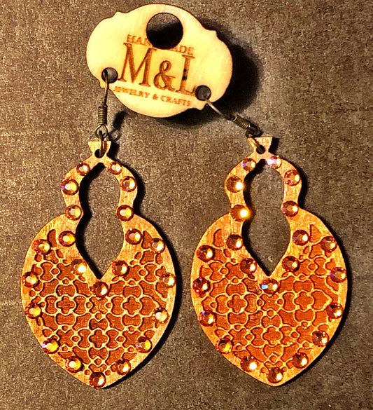 Terra Cotta Wooden Lock Earrings