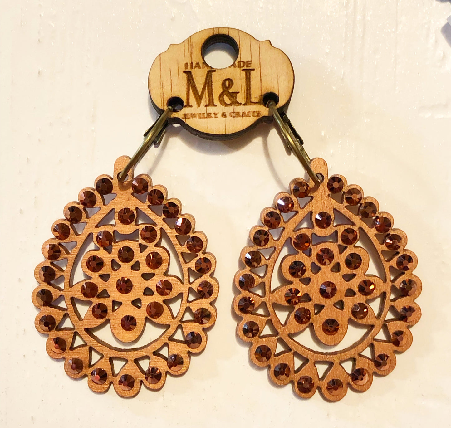 Rose Gold Wooden Santa Fe Earrings