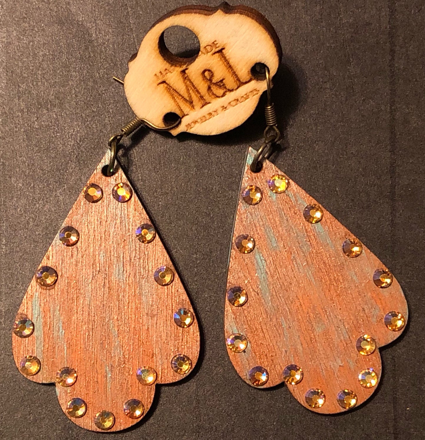 Wooden Spade Earrings