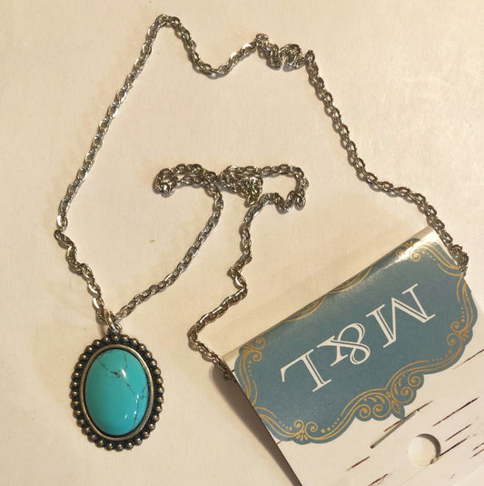 Small Turquoise Oval Necklace