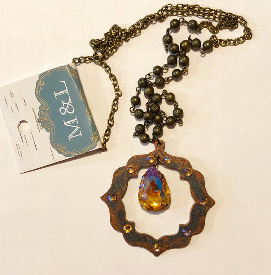 Quatrefoil Topaz Crystal Necklace