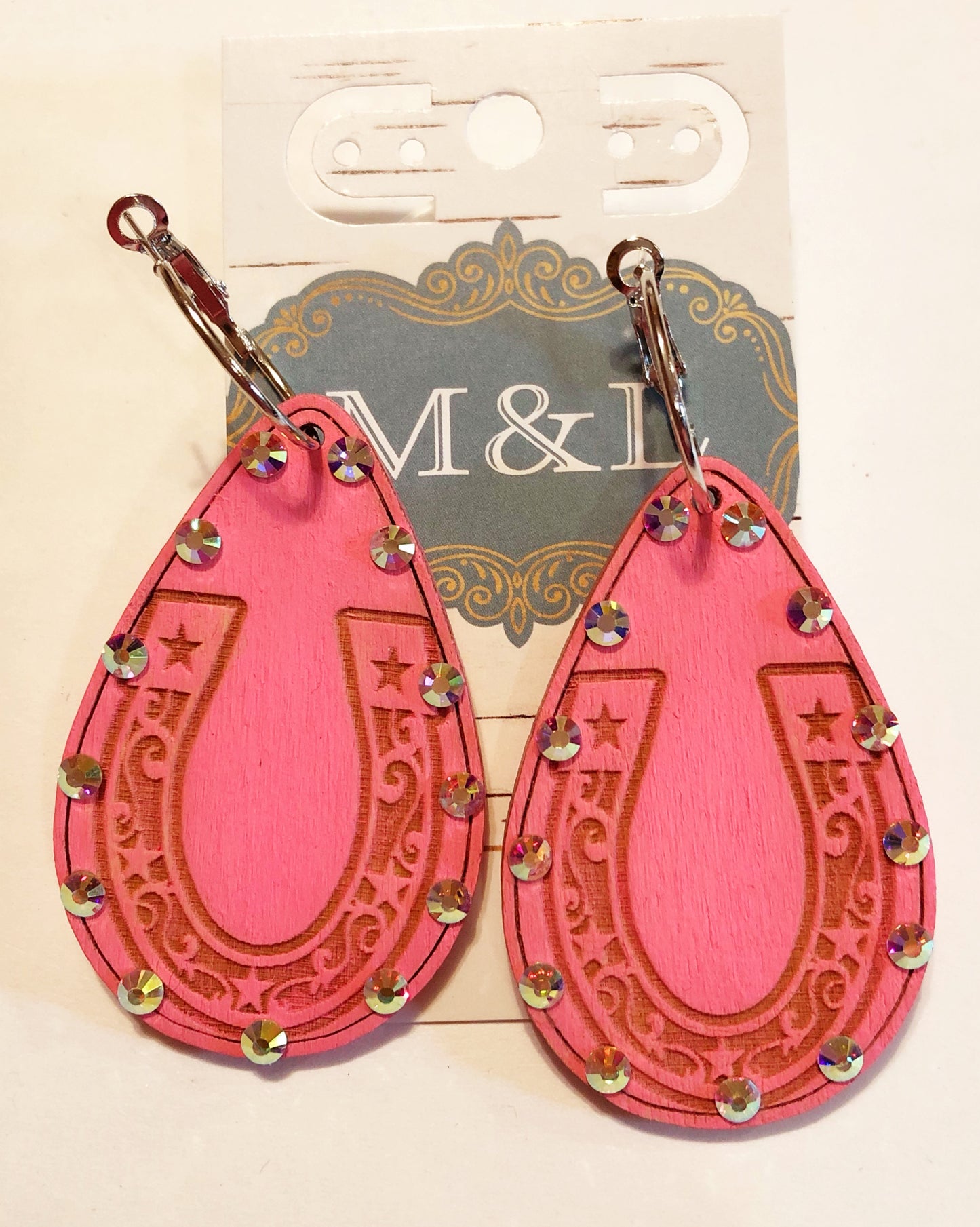 Wooden Horseshoe Earrings