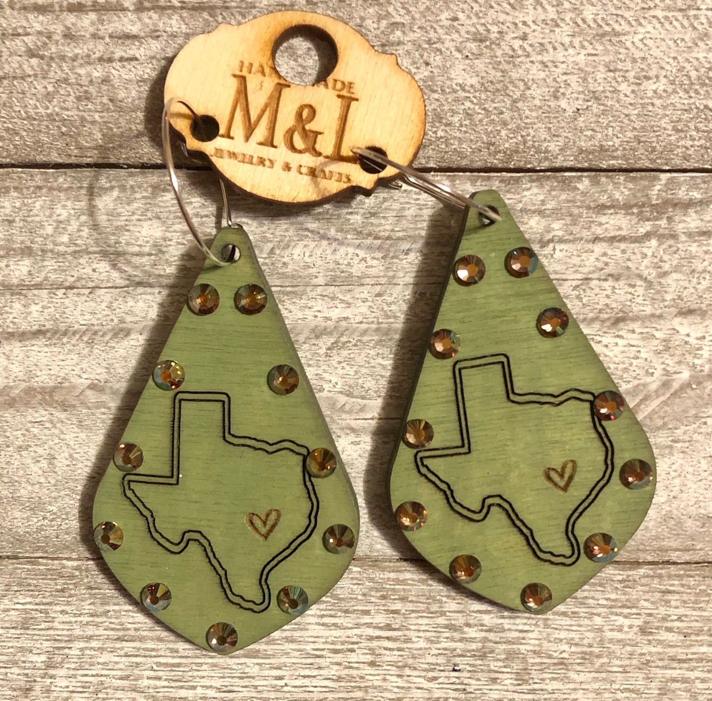 Texas Wooden Earrings