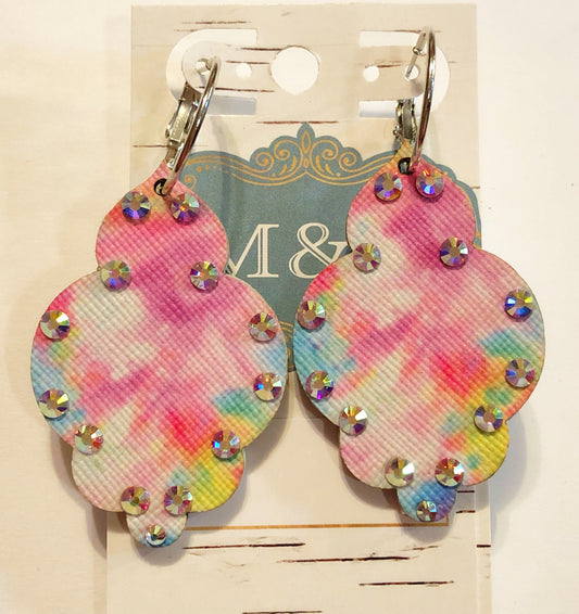 Wooden Retro/AB Damask Earrings