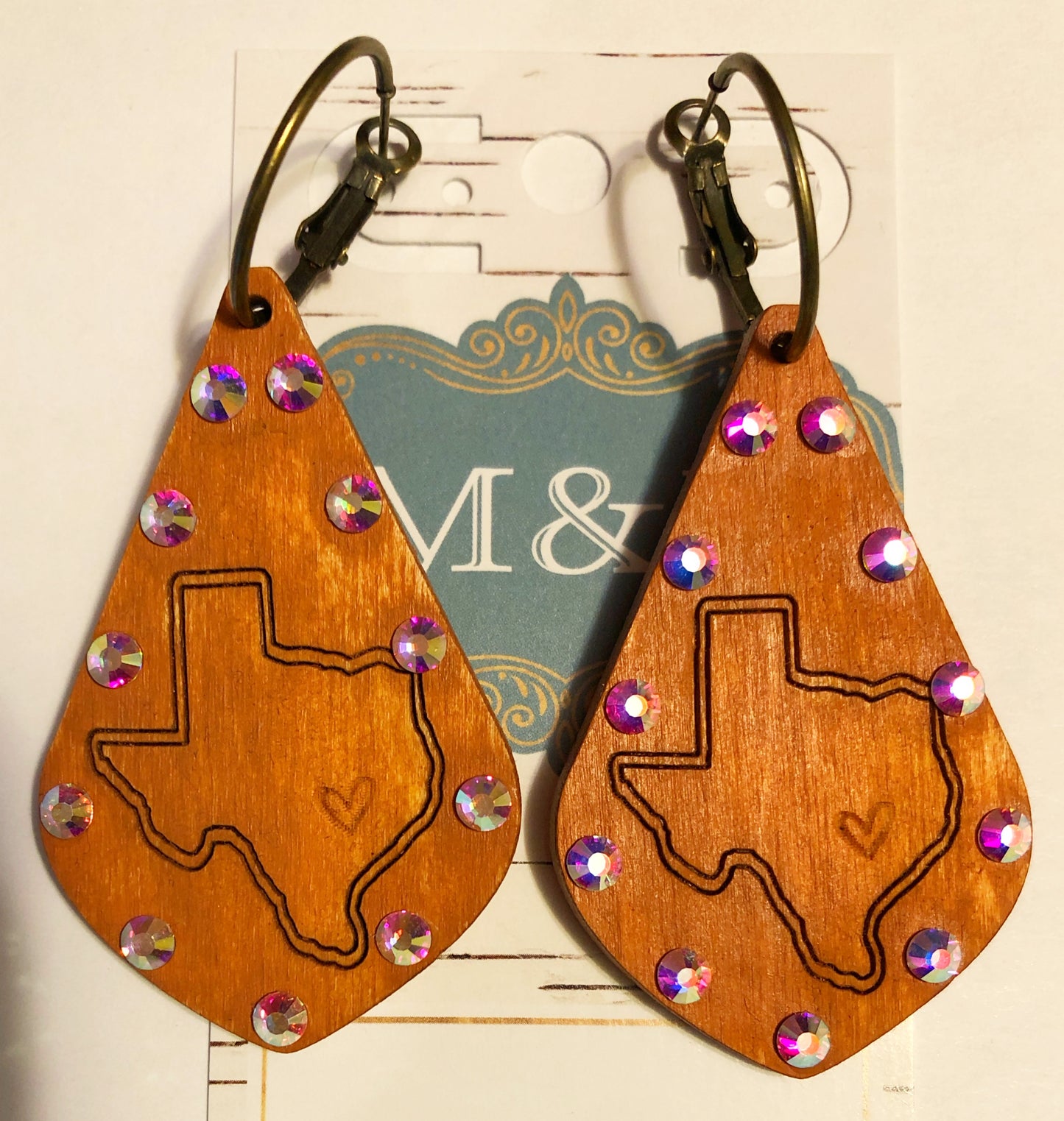 Wooden Texas Earrings